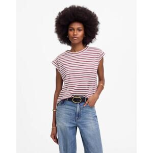 NWT Madewell Boxy Muscle Tee in Stripe Size XS